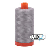 Aurifil Mako Cotton Thread Solid 50WT Cotton Single Spool 1422 yd Ideal for Machine Embroidery, Quilting and Sewing - Stainless steel